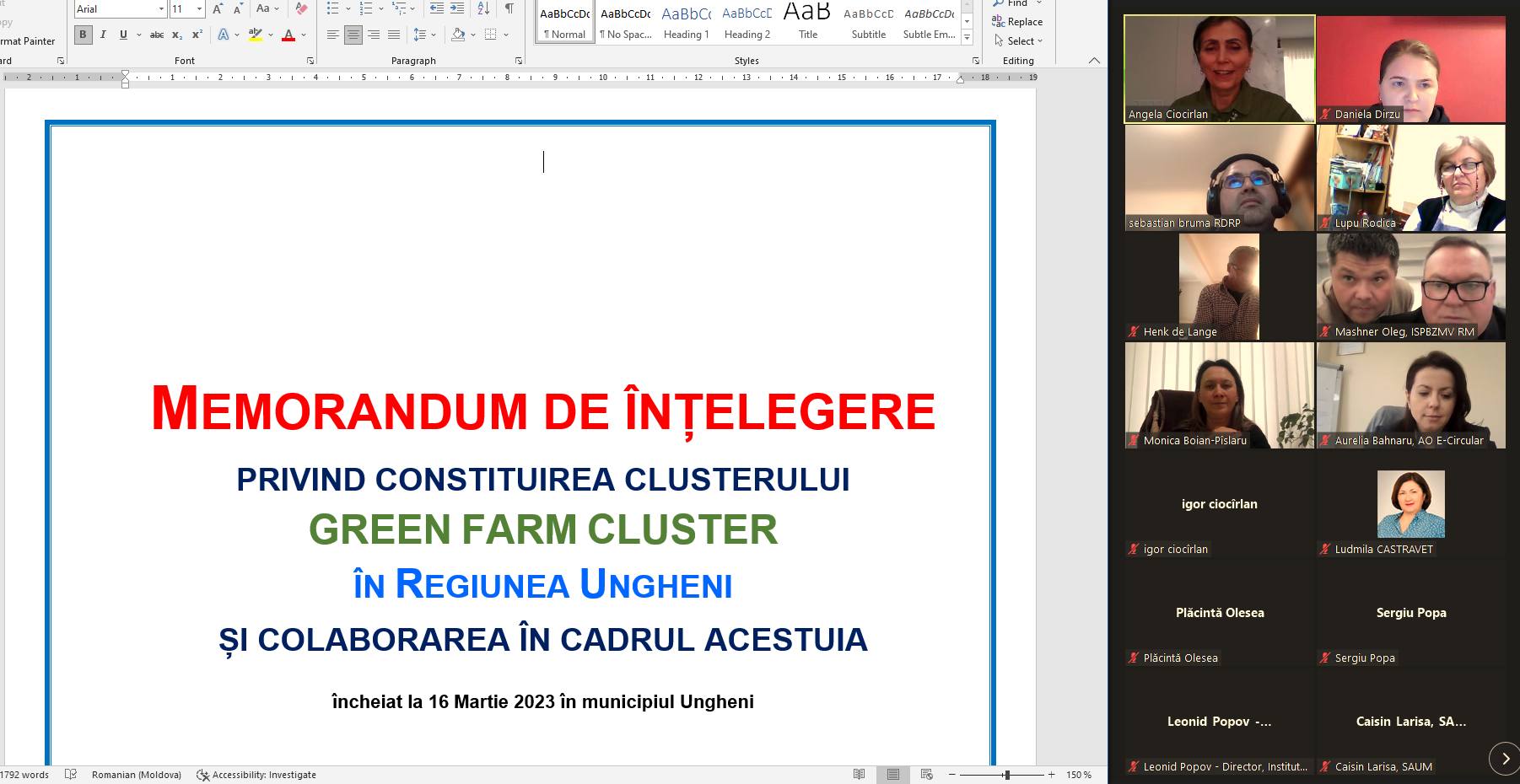 Agricultorii din regiunea Ungheni și-au consolidat forțele și au creat clusterul ”GREEN FARM”