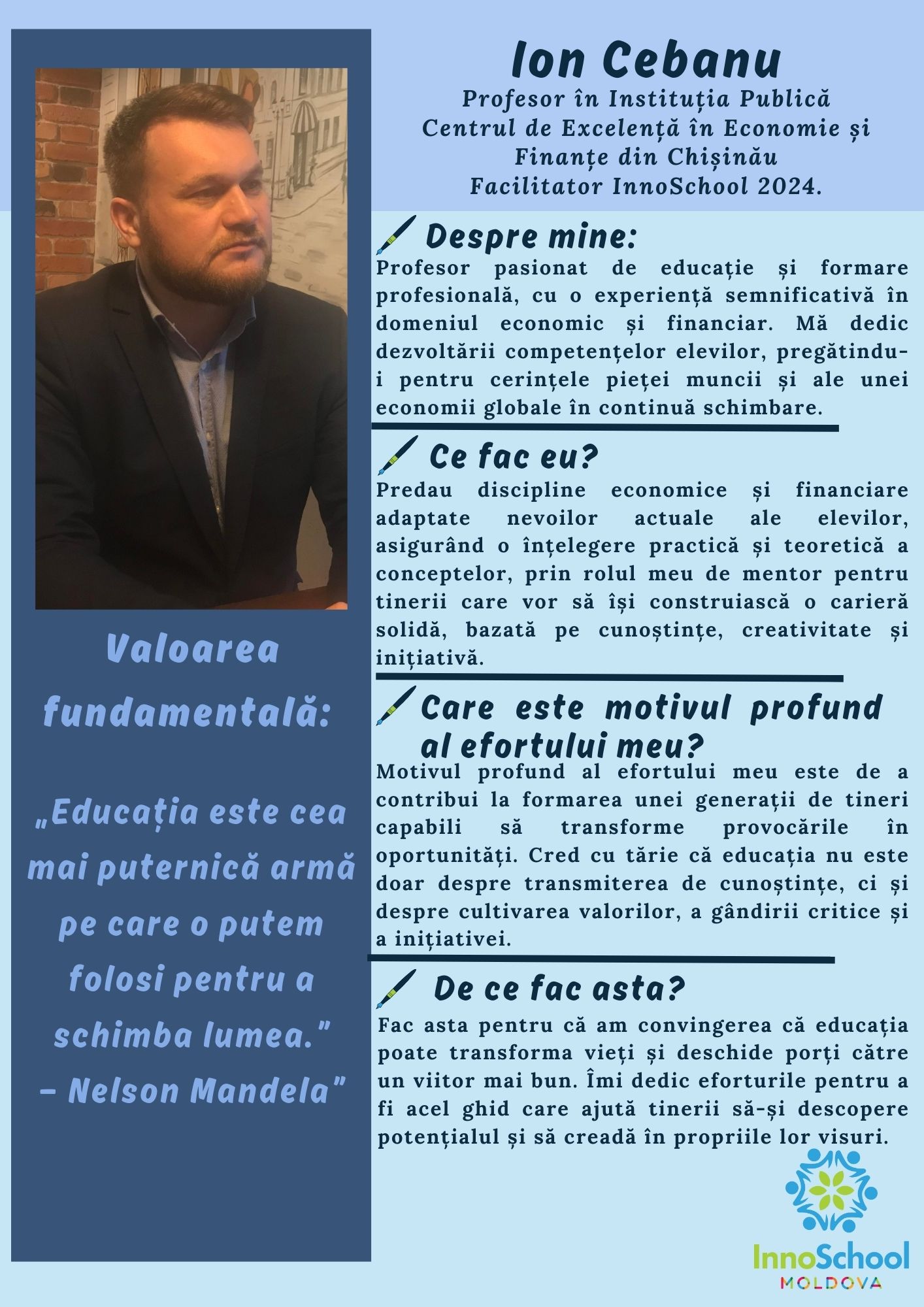 Ion Cebanu Facilitator InnoSchool Moldova 2024