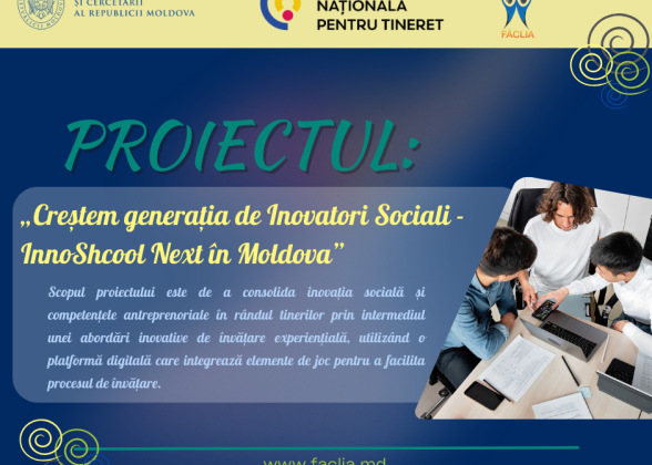 APEL de înscriere și participare la Programul Național de Abilitare a Tinerilor Inovatori Sociali „InnoSchool Next în Moldova”