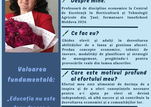 Violeta Guțuleac - Facilitatoare InnoSchool Moldova 2024