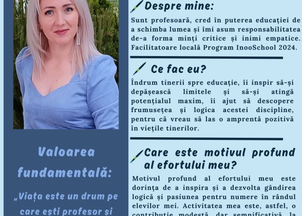 Inga Ciocoi Facilitatoare InnoSchool Moldova 2024
